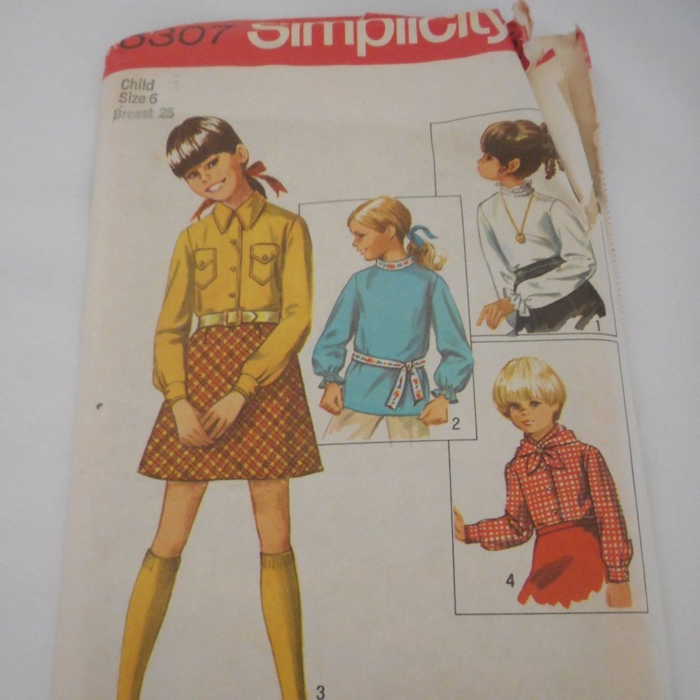 Vintage 60s 70s Girls Size 6 Sewing Pattern 8307